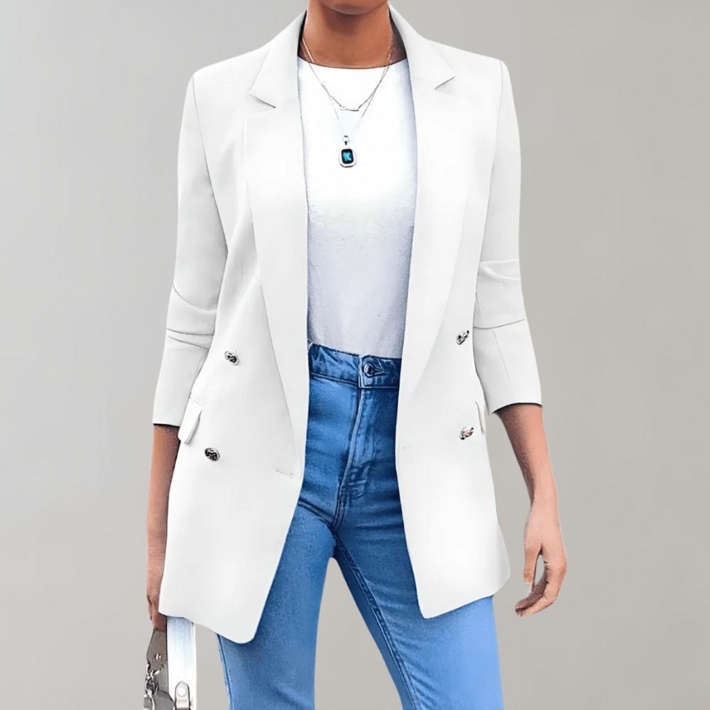 Klassischer Doppelreihiger Blazer Für Frauen | Lang