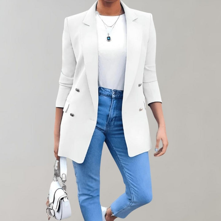 Klassischer Doppelreihiger Blazer Für Frauen | Lang