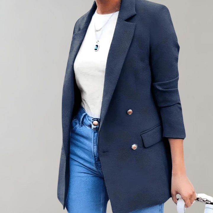 Klassischer Doppelreihiger Blazer Für Frauen | Lang