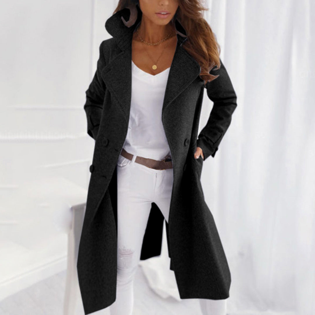 Zweireihiger Mantel Mit Breitem Revers Für Damen | Winter