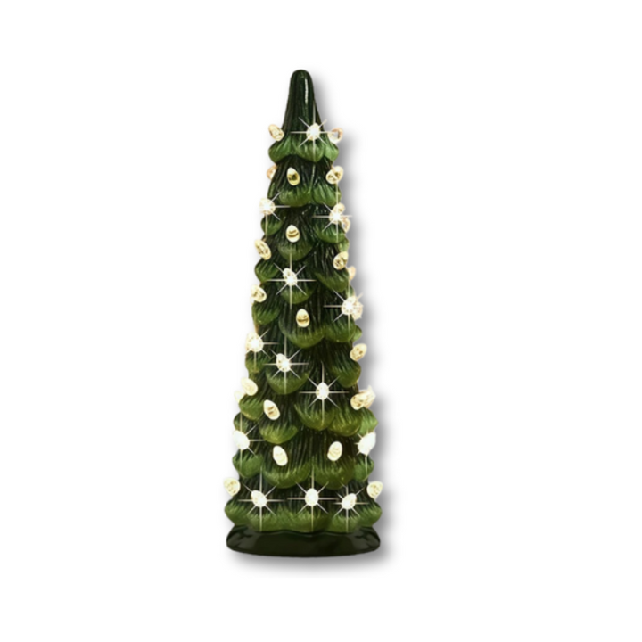Handbemaltes LED-Weihnachtsbaum-Set mit warmem Leuchten und automatischem Timer