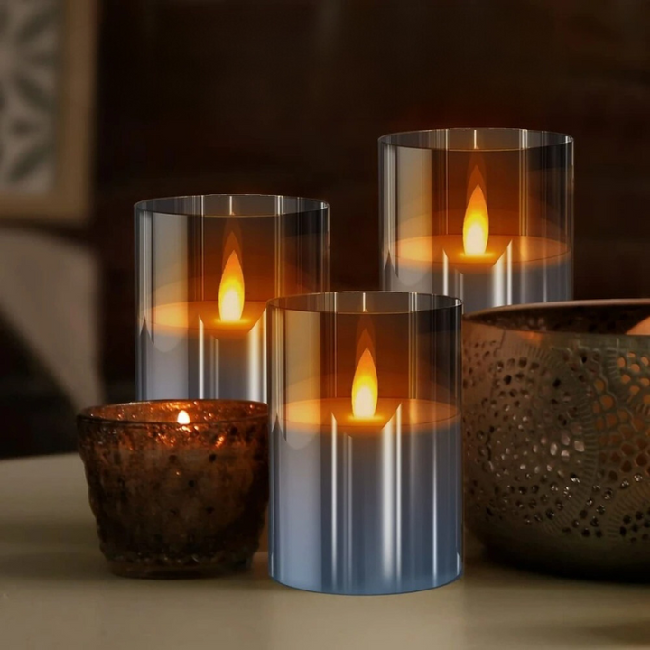 Indoor LED Candle Trio with Remote and Timer