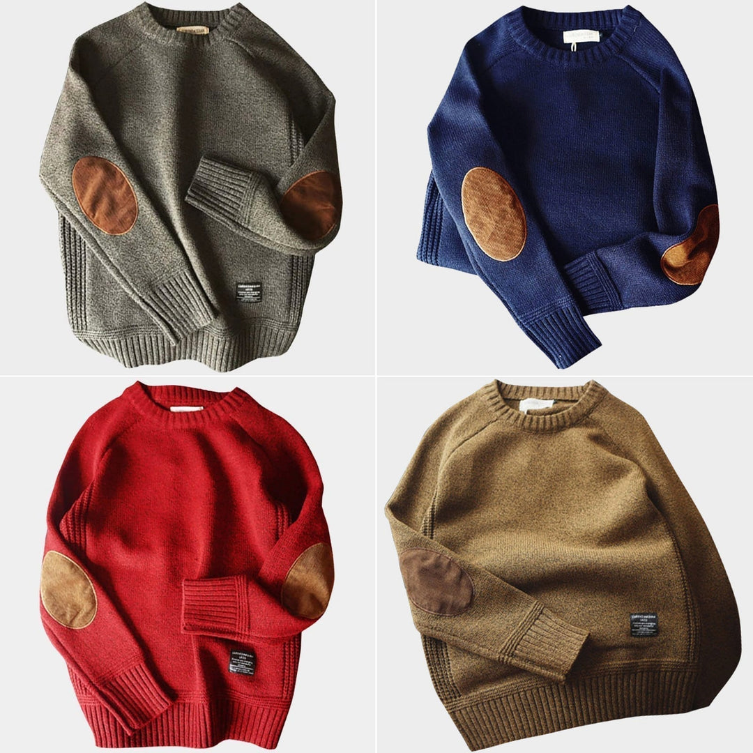 Herren Lässiger Winterpullover Mit Langarm | Rundhalsausschnitt