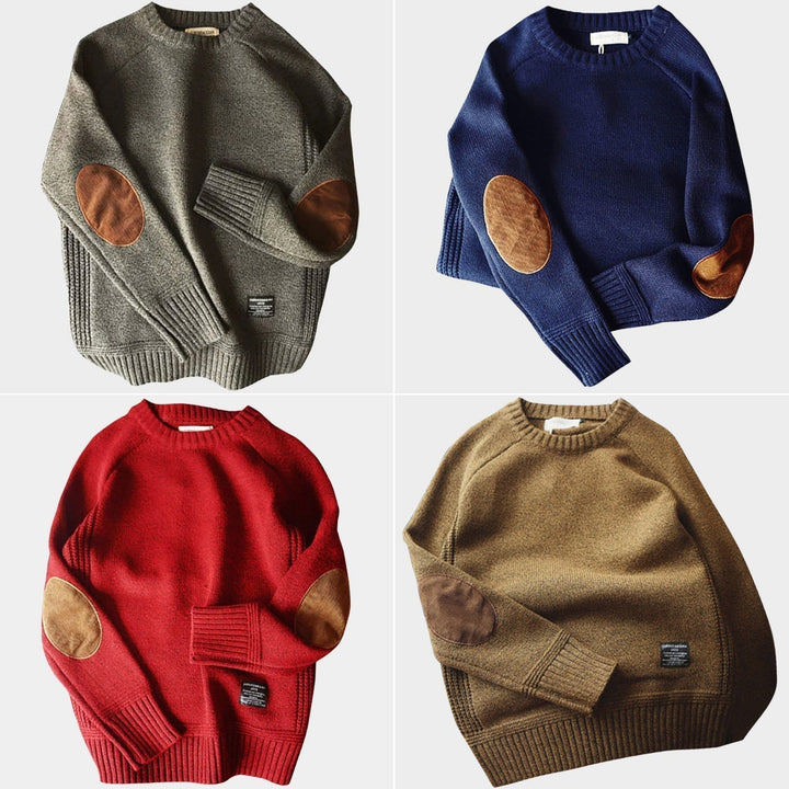 Herren Lässiger Winterpullover Mit Langarm | Rundhalsausschnitt