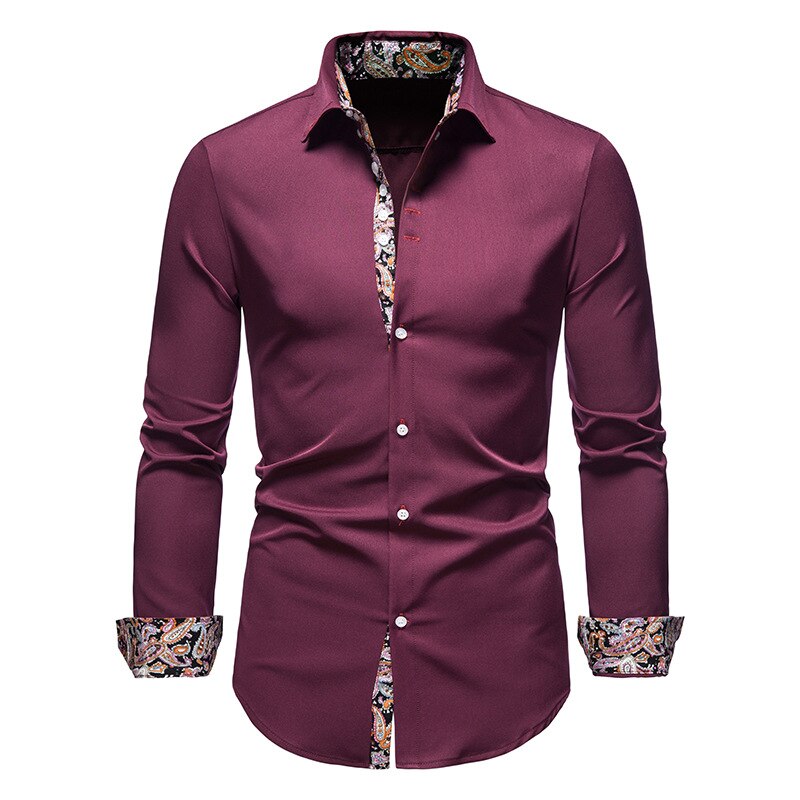 Herren Stilvolles Retro Druckhemd | Slim Fit