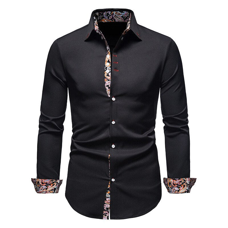 Herren Stilvolles Retro Druckhemd | Slim Fit