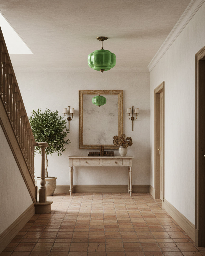 Decorative Glass Ceiling Light with Metal Fittings