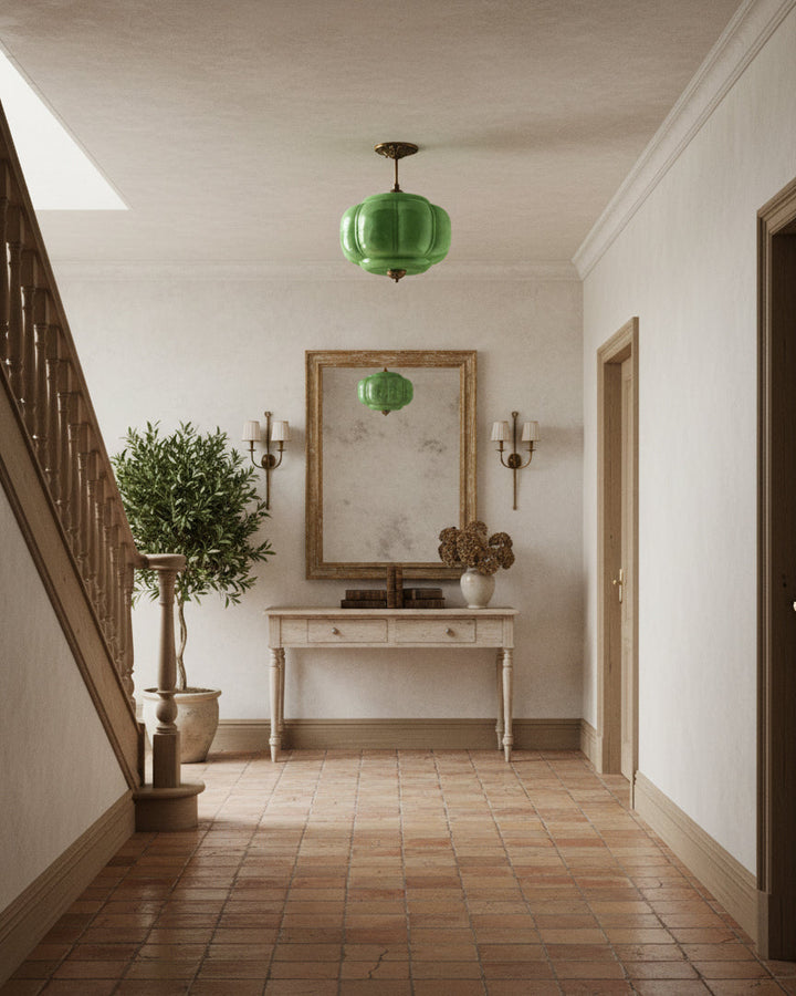 Decorative Glass Ceiling Light with Metal Fittings