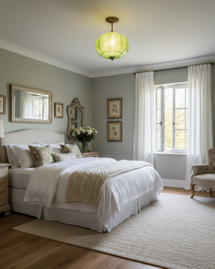 Decorative Glass Ceiling Light with Metal Fittings