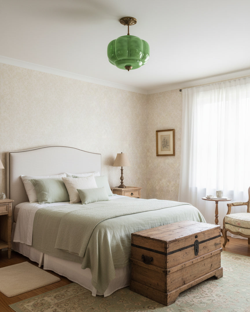 Decorative Glass Ceiling Light with Metal Fittings