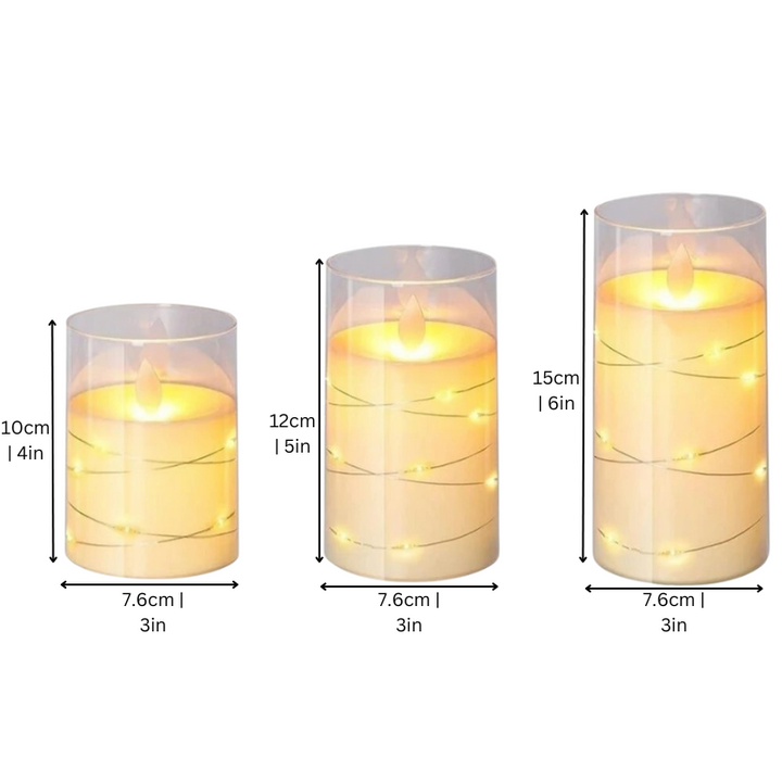 Indoor LED Candle Trio with Remote and Timer