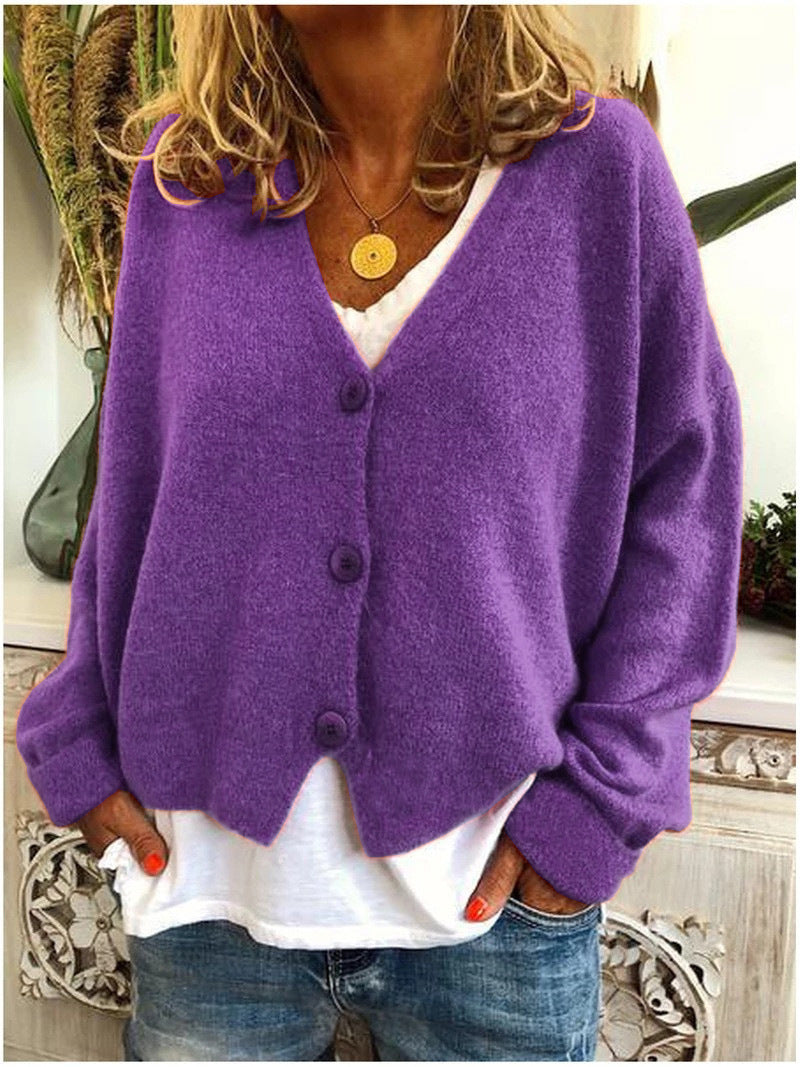 Langarm-Cardigan Mit V-Ausschnitt Für Damen | Winter