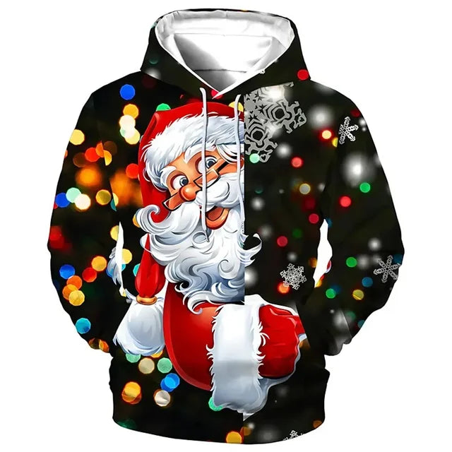 Herren Winter-Weihnachtspullover | Mit Kapuze