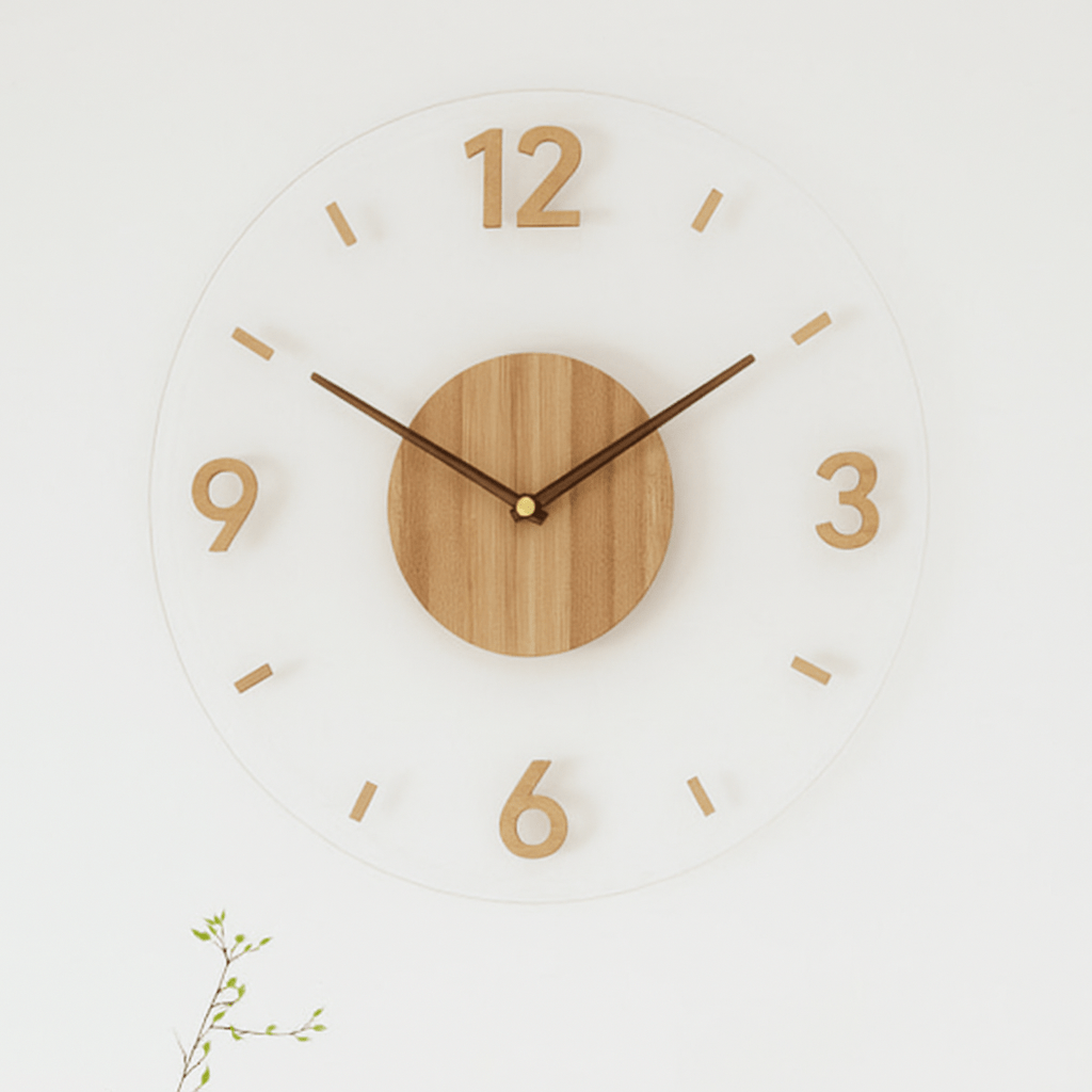 Scandinavian Style Wall Clock Silent Quartz Movement