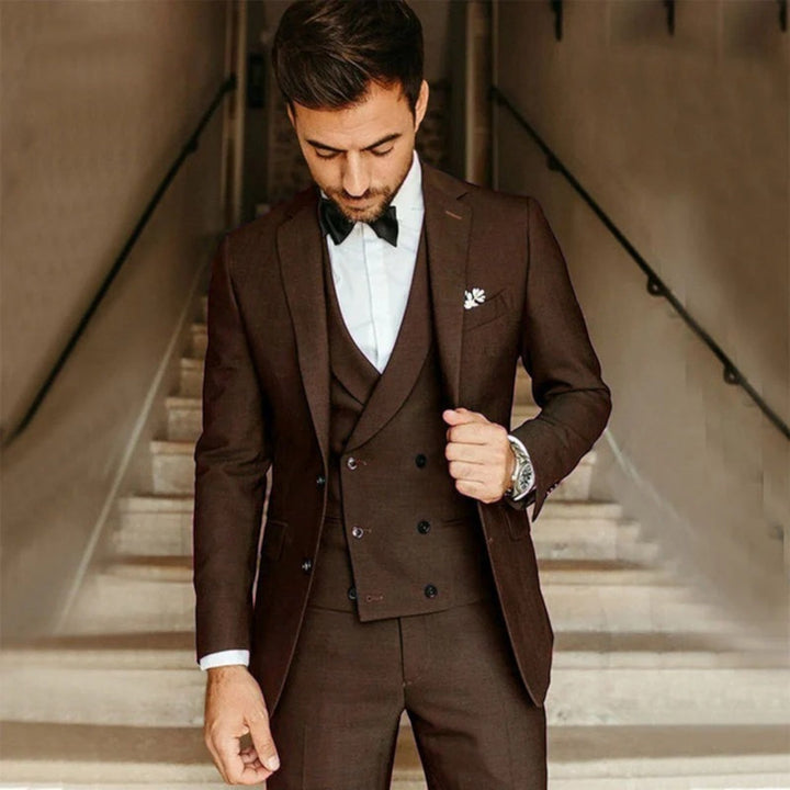 Étienne | Eleganter 3-teiliger Anzug Mit Fliege Für Herren
