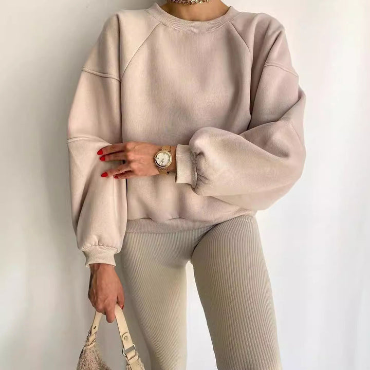 Raglan-sweatshirt Mit Rundhalsausschnitt Für Damen | Locker Geschnittenes Design