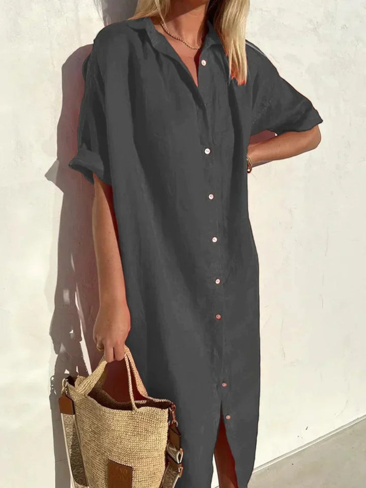 Leona | Bequemes Sommer-hemdkleid Für Frauen