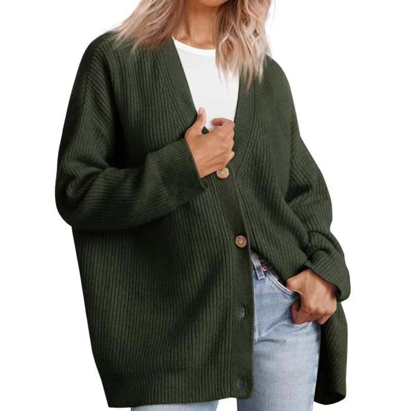 Oversize-Cardigan Mit V-Ausschnitt Und Knöpfen Für Damen | Winter