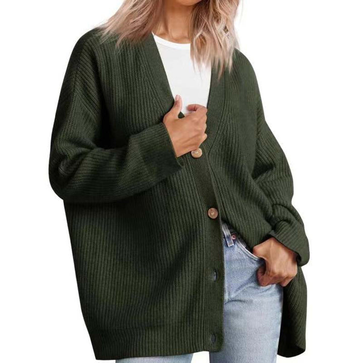Oversize-Cardigan Mit V-Ausschnitt Und Knöpfen Für Damen | Winter