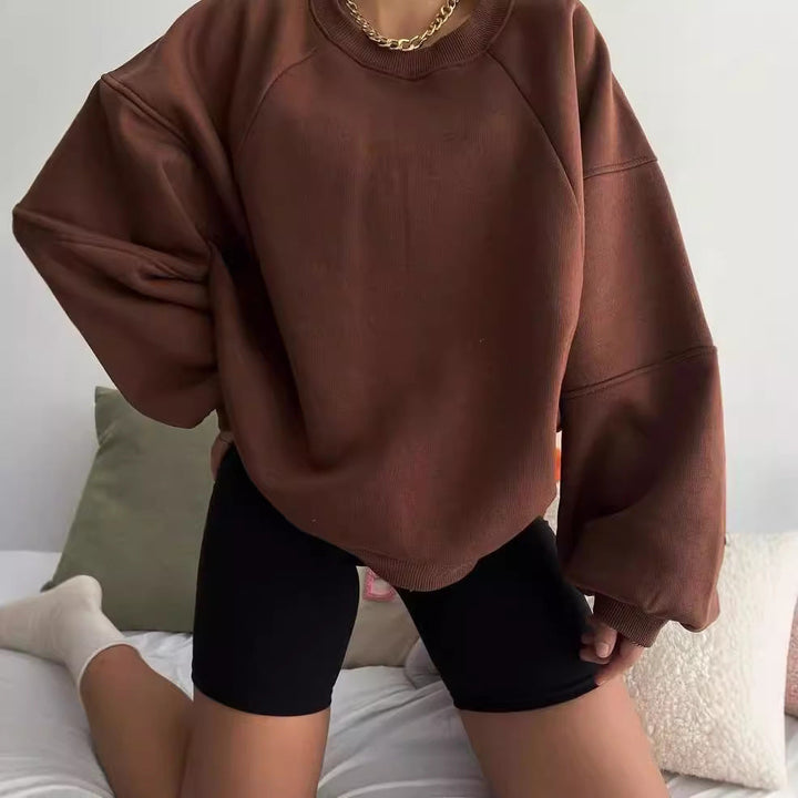 Raglan-sweatshirt Mit Rundhalsausschnitt Für Damen | Locker Geschnittenes Design