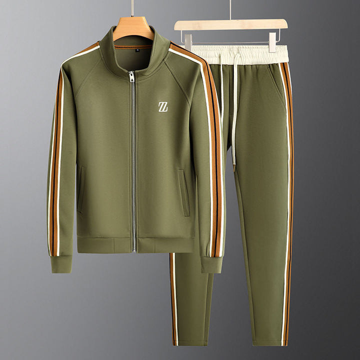 Stylisches 2-Teiliges Trainingsanzug-set Mit Reißverschluss Für Herren | Langarm