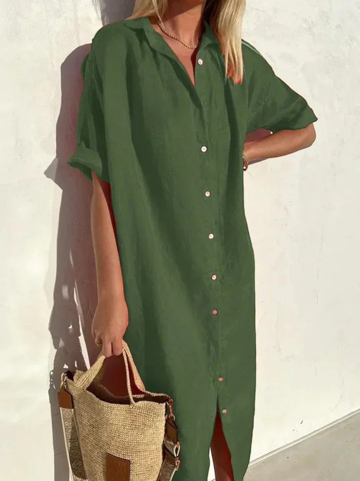 Leona | Bequemes Sommer-hemdkleid Für Frauen