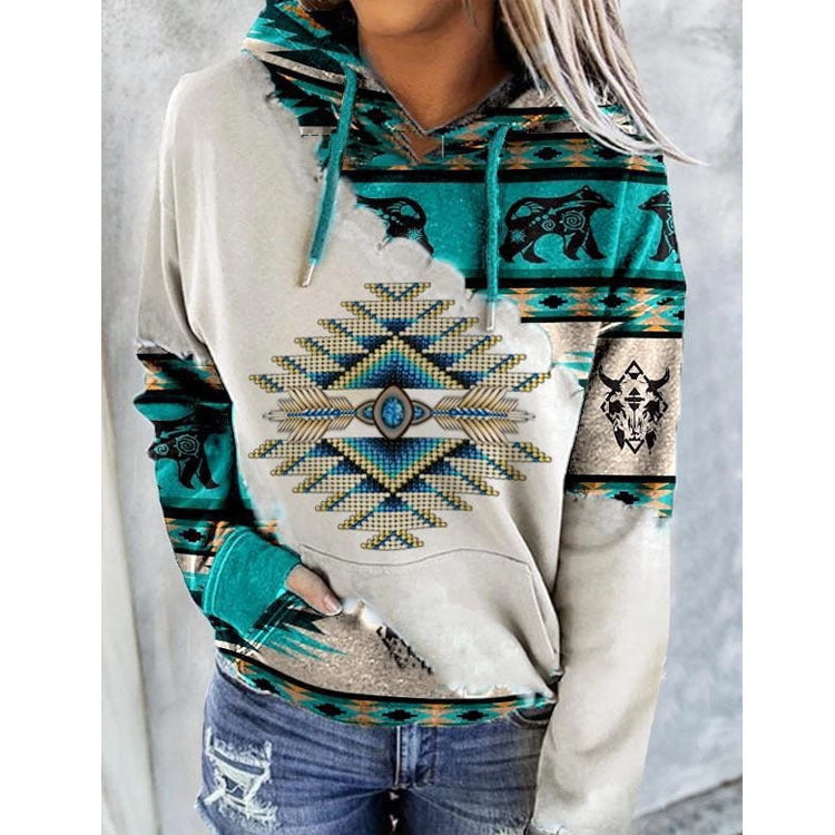 Kapuzenpullover Mit Tribal-Muster Für Damen | Winter