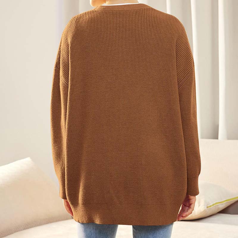 Oversize-Cardigan Mit V-Ausschnitt Und Knöpfen Für Damen | Winter