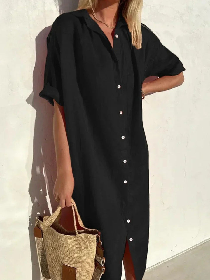 Leona | Bequemes Sommer-hemdkleid Für Frauen