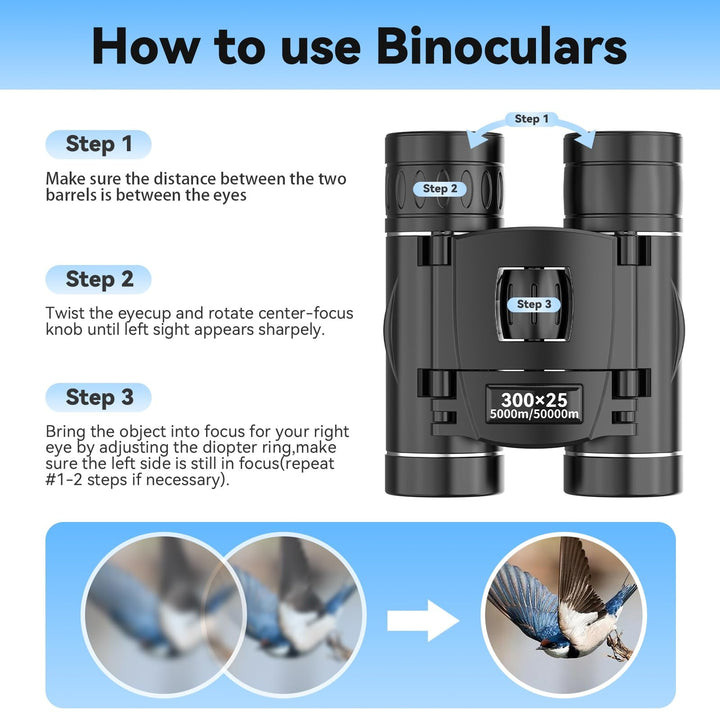 Compact 40x Binoculars Long Range Viewing