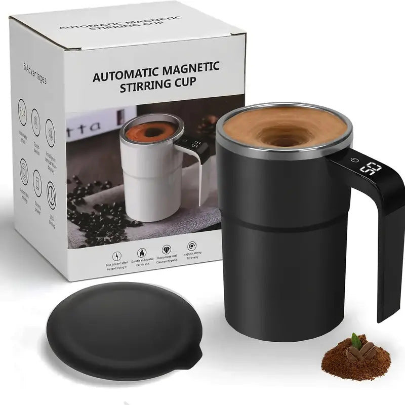 Rechargeable Self-Stirring Mug with Digital Temperature Screen