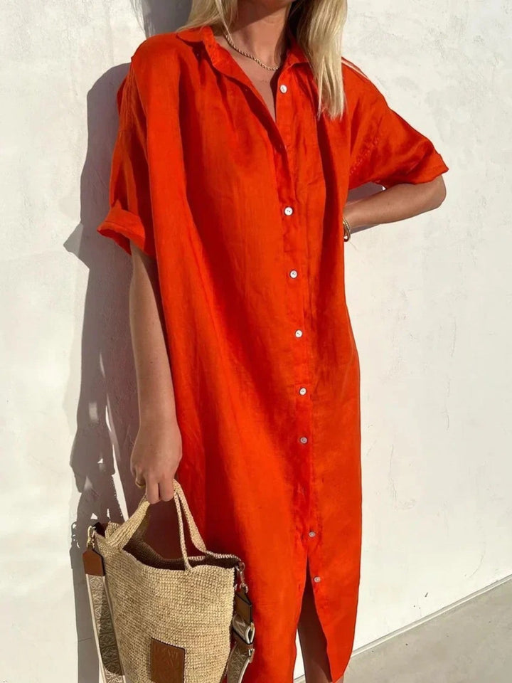 Leona | Bequemes Sommer-hemdkleid Für Frauen