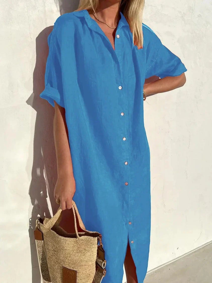 Leona | Bequemes Sommer-hemdkleid Für Frauen