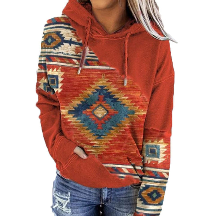 Kapuzenpullover Mit Tribal-Muster Für Damen | Winter