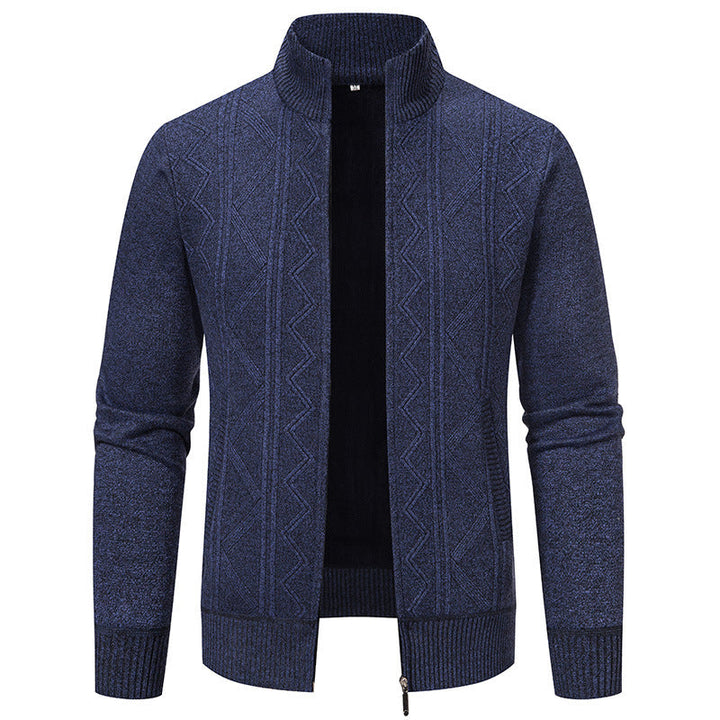Gestreifte Strickjacke Mit Reißverschluss Für Herren | Lange Ärmel