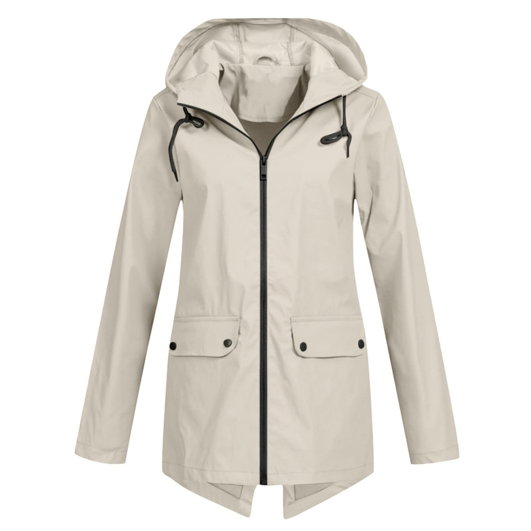 Damen Kapuzen Regenjacke | Langarm