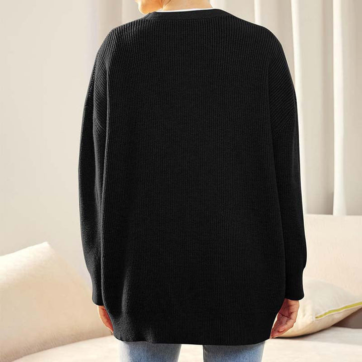 Oversize-Cardigan Mit V-Ausschnitt Und Knöpfen Für Damen | Winter