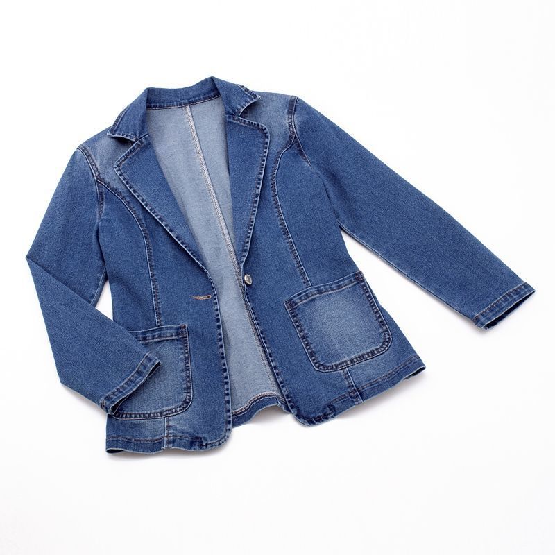 Damen Jeansblazer Mit Taschen | Langarm