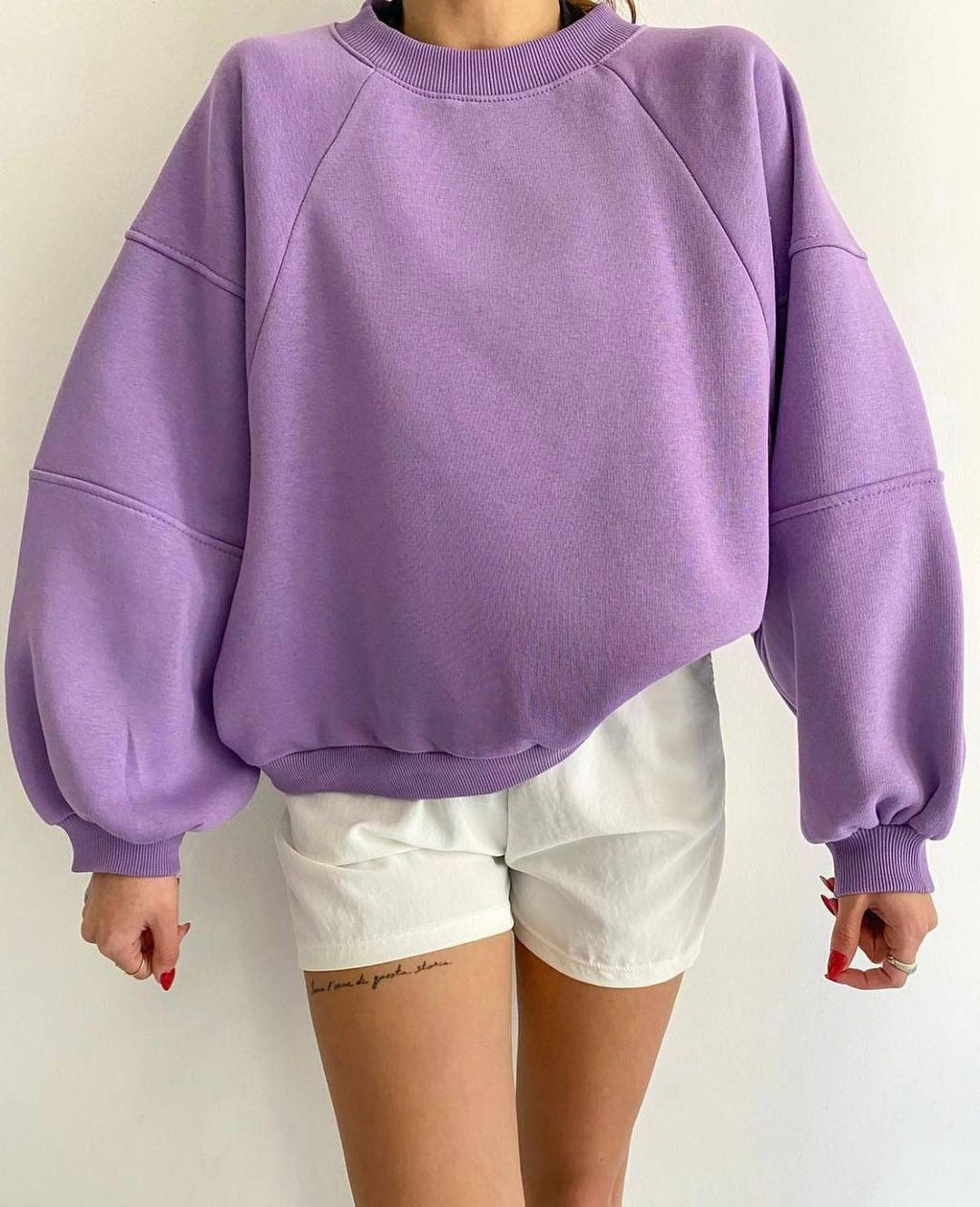 Raglan-sweatshirt Mit Rundhalsausschnitt Für Damen | Locker Geschnittenes Design