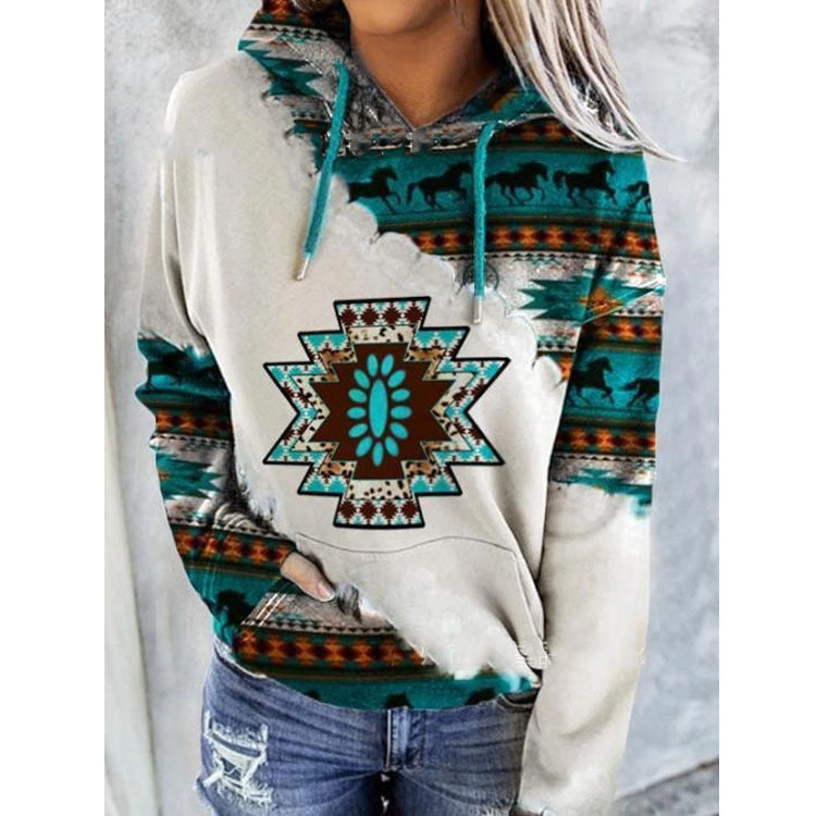 Kapuzenpullover Mit Tribal-Muster Für Damen | Winter