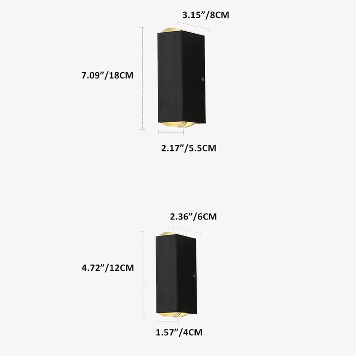 Exterior LED Wall Light Compact Rectangular Garden Lighting