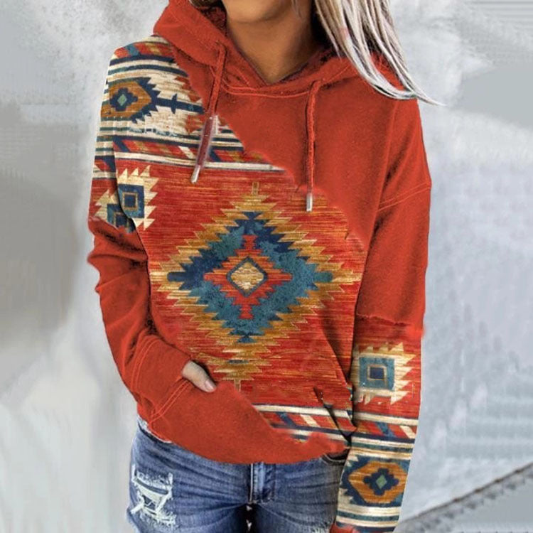 Kapuzenpullover Mit Tribal-Muster Für Damen | Winter