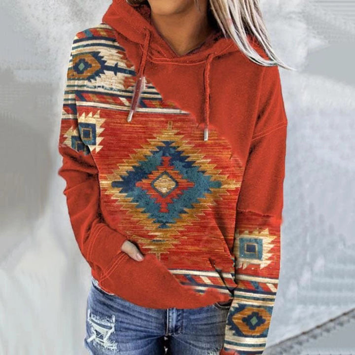 Kapuzenpullover Mit Tribal-Muster Für Damen | Winter