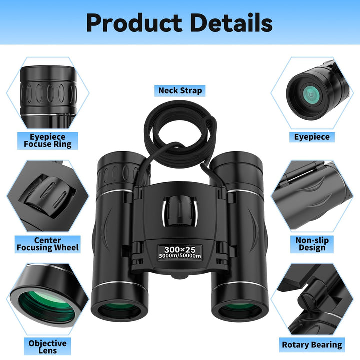 Compact 40x Binoculars Long Range Viewing