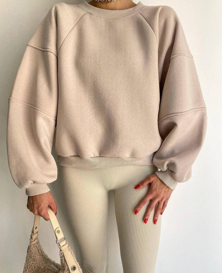 Raglan-sweatshirt Mit Rundhalsausschnitt Für Damen | Locker Geschnittenes Design