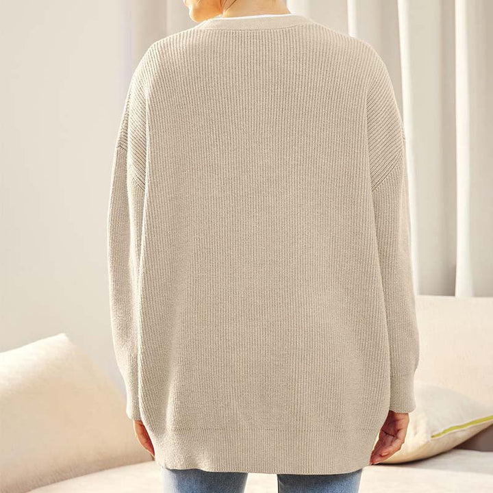 Oversize-Cardigan Mit V-Ausschnitt Und Knöpfen Für Damen | Winter