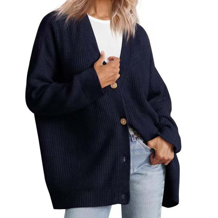 Oversize-Cardigan Mit V-Ausschnitt Und Knöpfen Für Damen | Winter