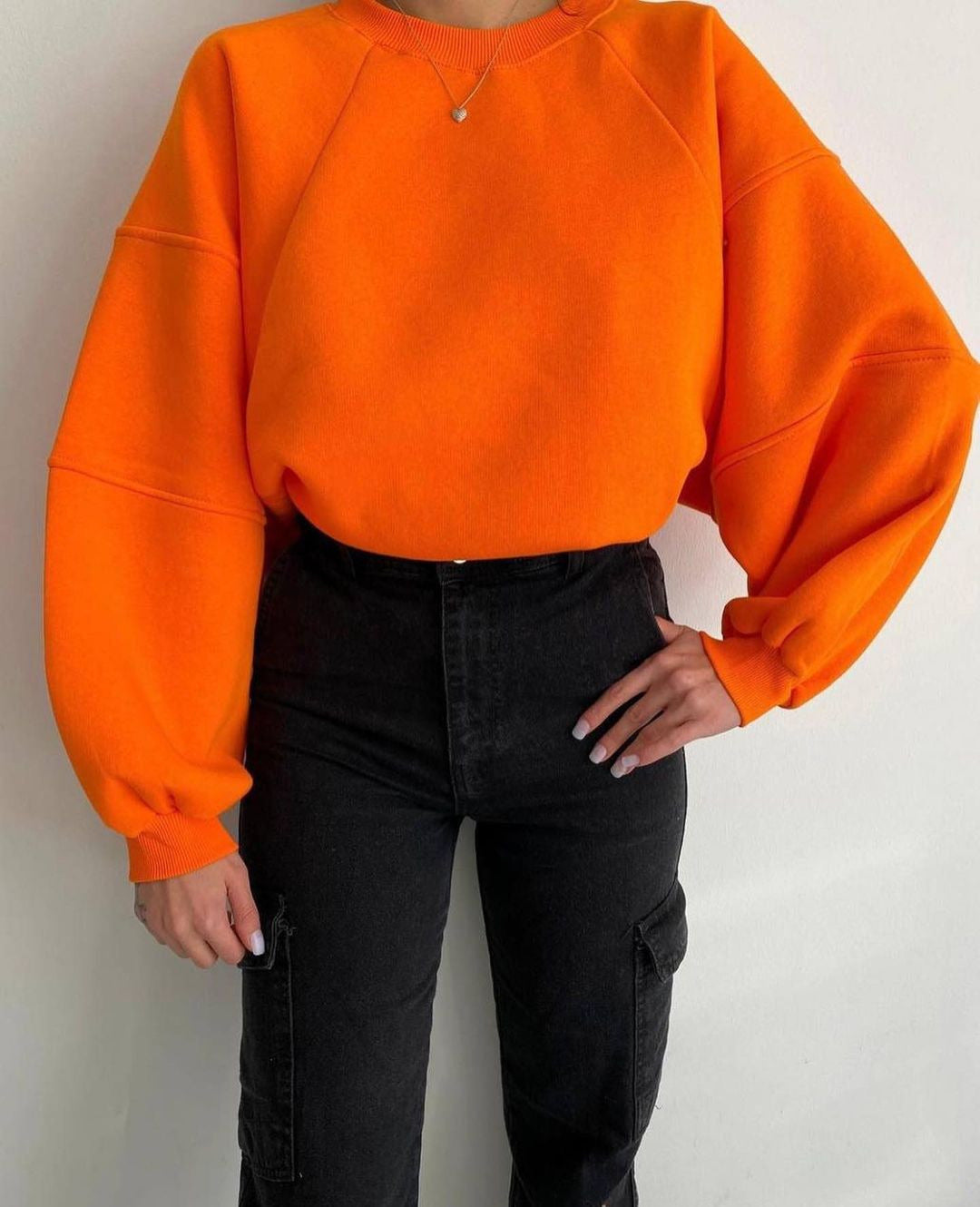 Raglan-sweatshirt Mit Rundhalsausschnitt Für Damen | Locker Geschnittenes Design