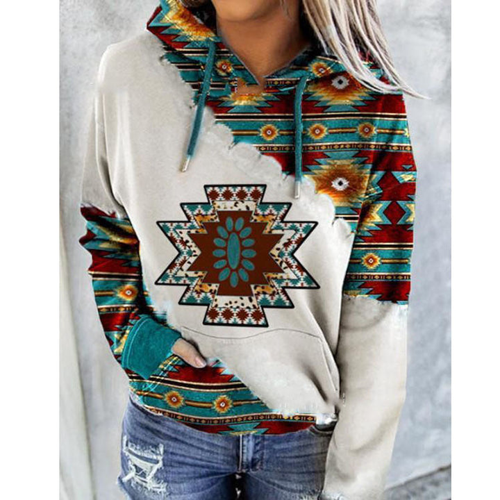 Kapuzenpullover Mit Tribal-Muster Für Damen | Winter