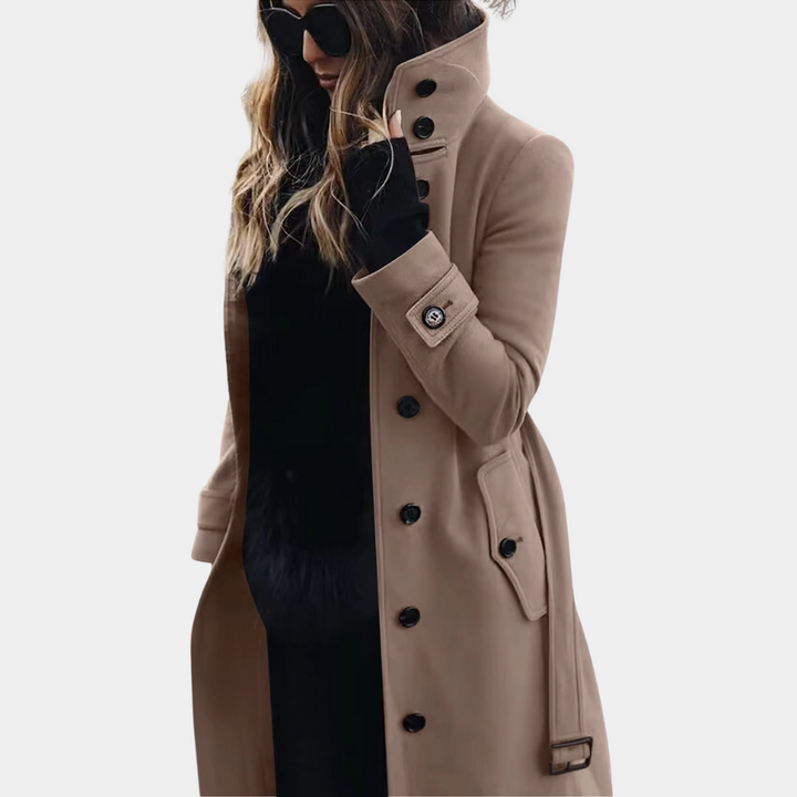 Trenchcoat Mit Hohem Kragen Für Damen | Winter